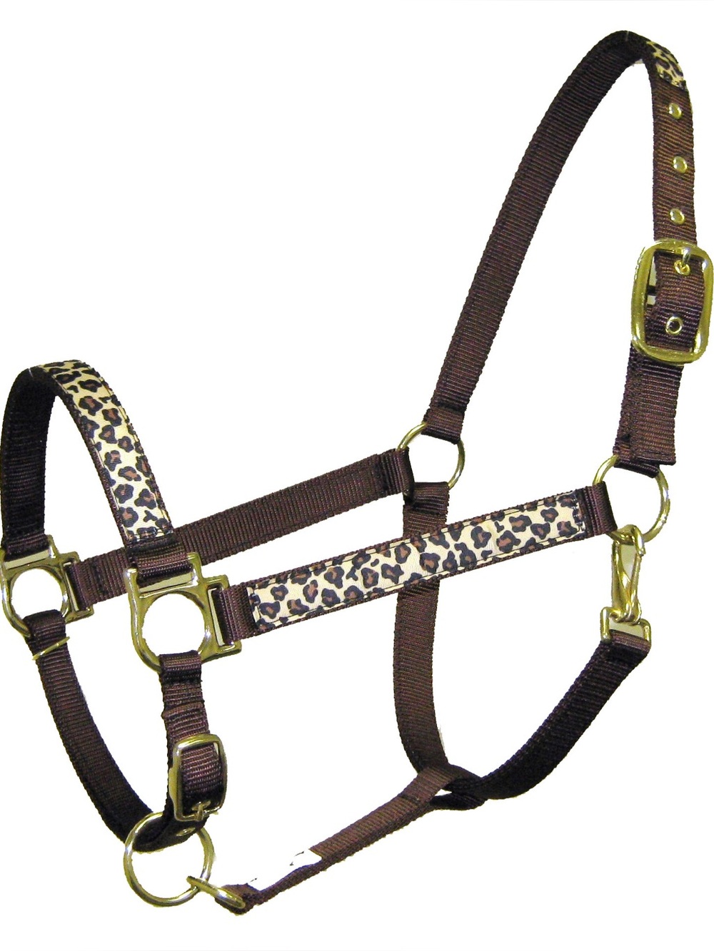 Leopard horse halter and matching lead rope